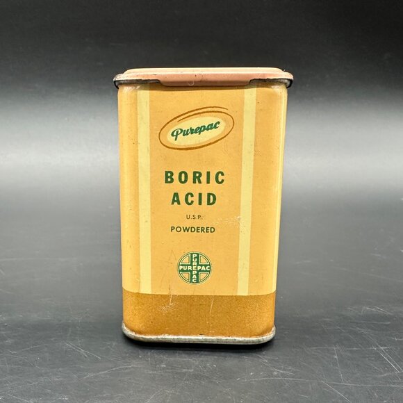 Vintage Tin Bathroom Vanity Decor 1950s Mid Century Metal Unique Kitschy Medical - Picture 5 of 11